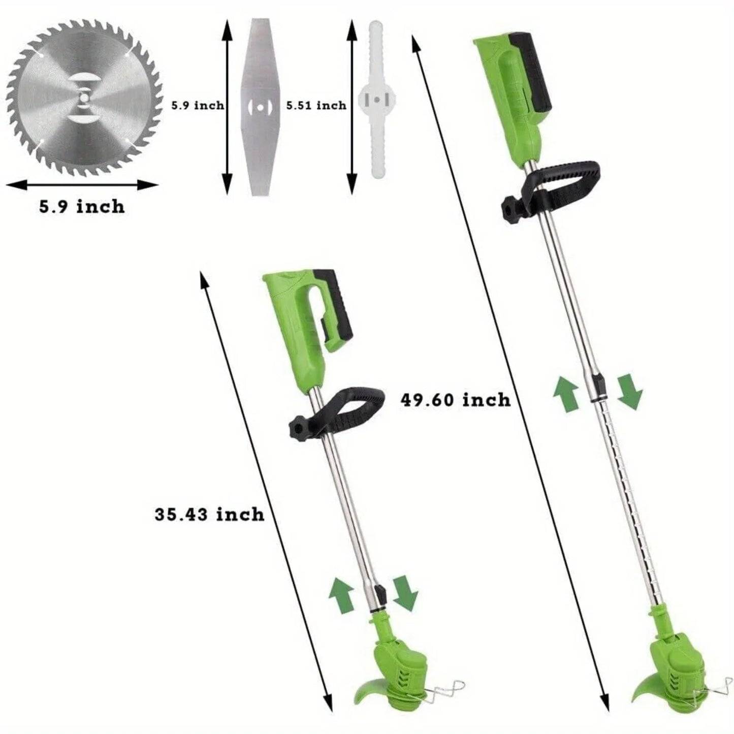 600W Cordless Weed Wacker with 8 Blades and 2 Batteries for Easy Yard Care