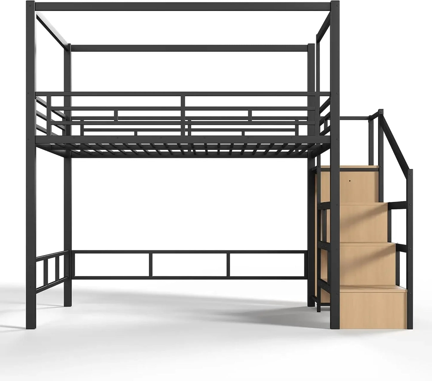 Queen Loft Bed With Storage Stairs And Wardrobe System