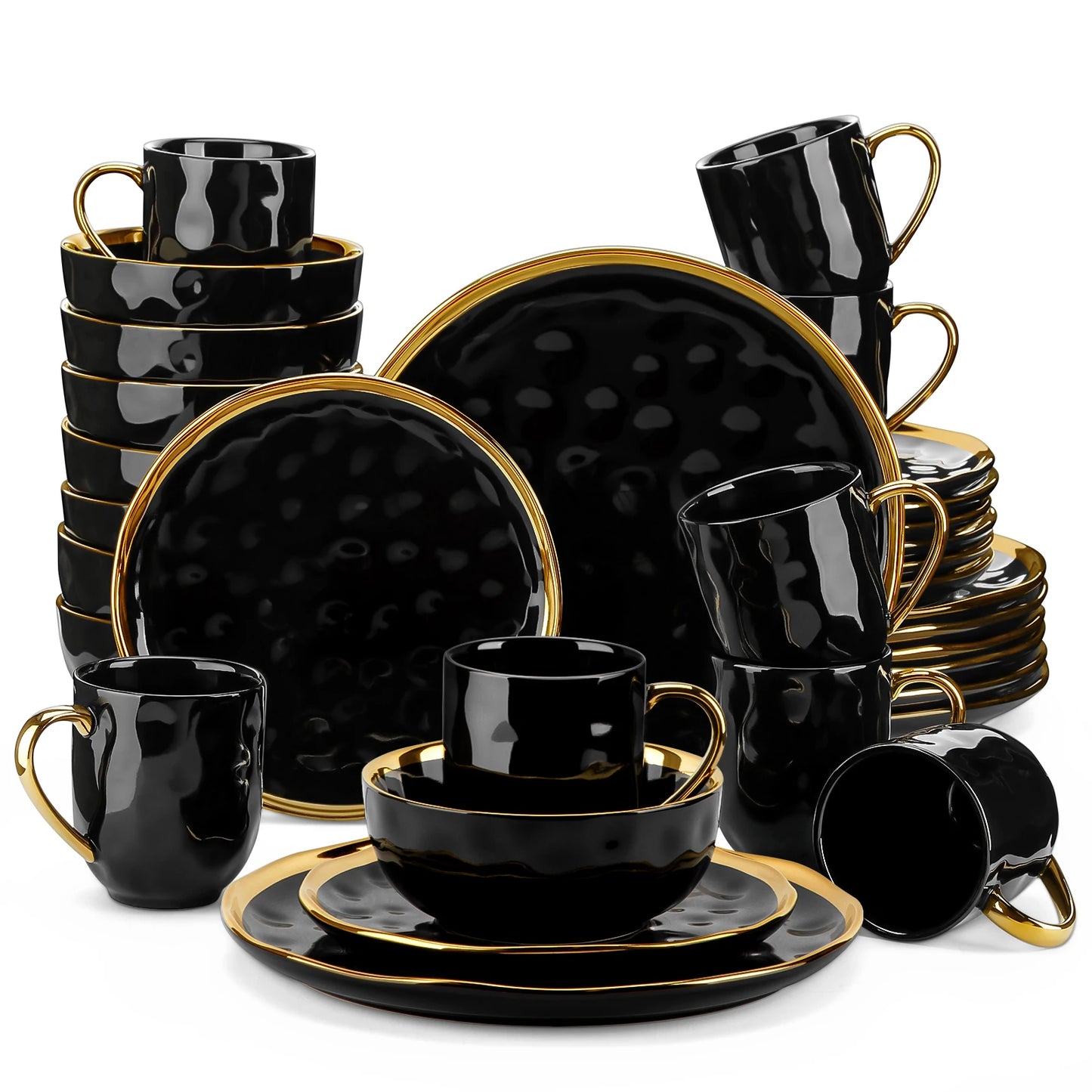 Malacasa Porcelain Dinnerware Set 16 32 Piece Gold Trim