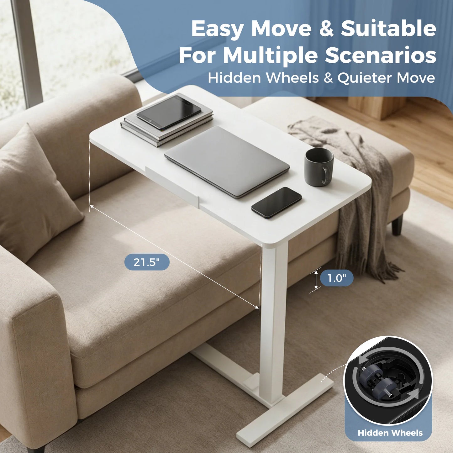 JHK Double Sided Flip Standing Desk With Pneumatic Lift