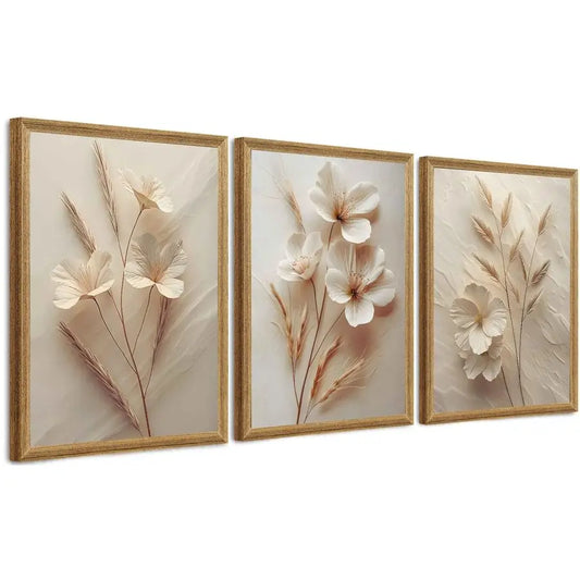 Framed Floral Canvas Wall Art Modern Plant Painting