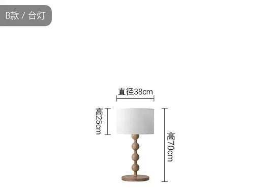 Vintage Led Floor Lamp Wood Fabric Vertical Light Decor