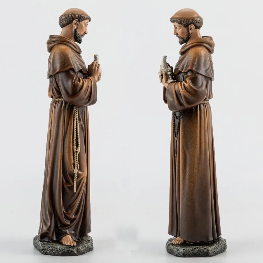 High-concerned Catholic Saint Francis Statue Garden Figurine