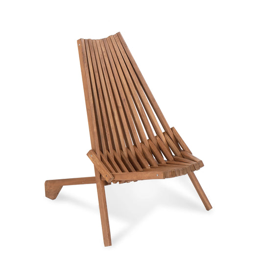 Wood Folding Chair Outdoor Acacia Lounge Chair For Balcony