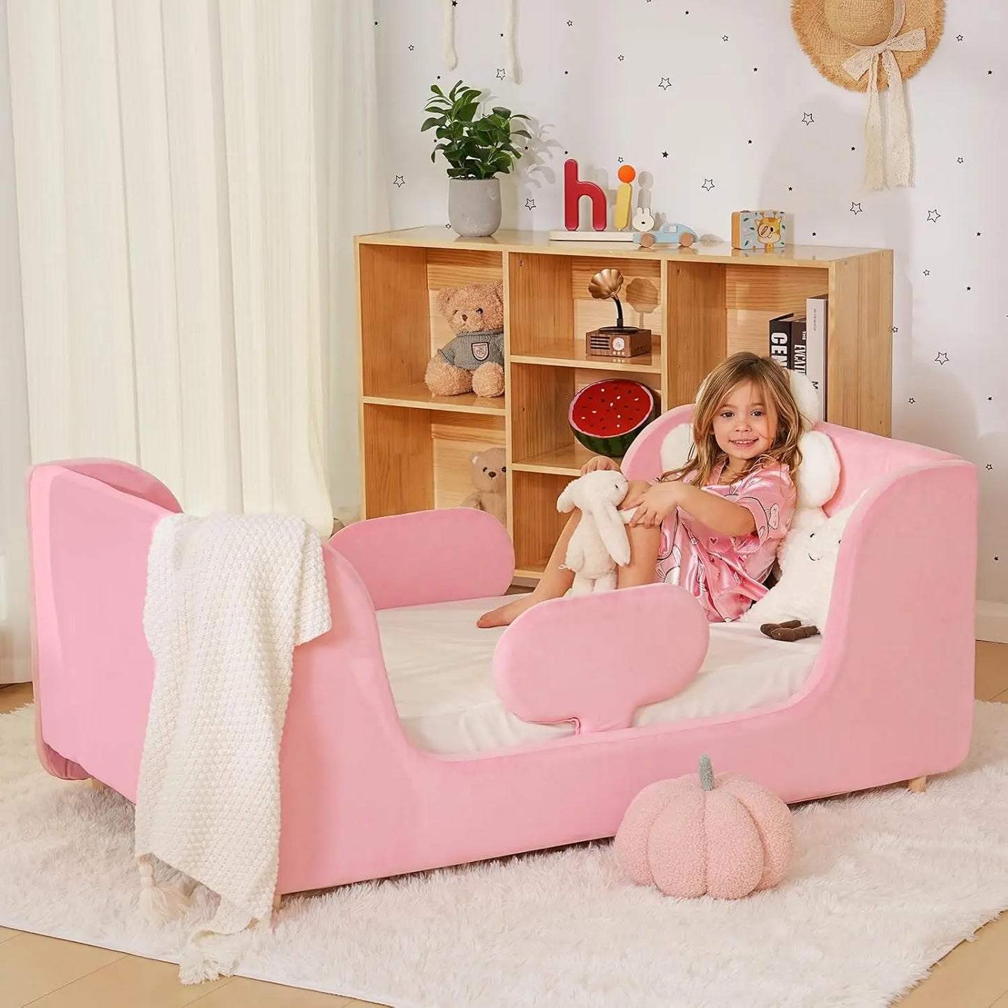Zhuoting Toddler Bed Padded Floor Frame For Kids Safety