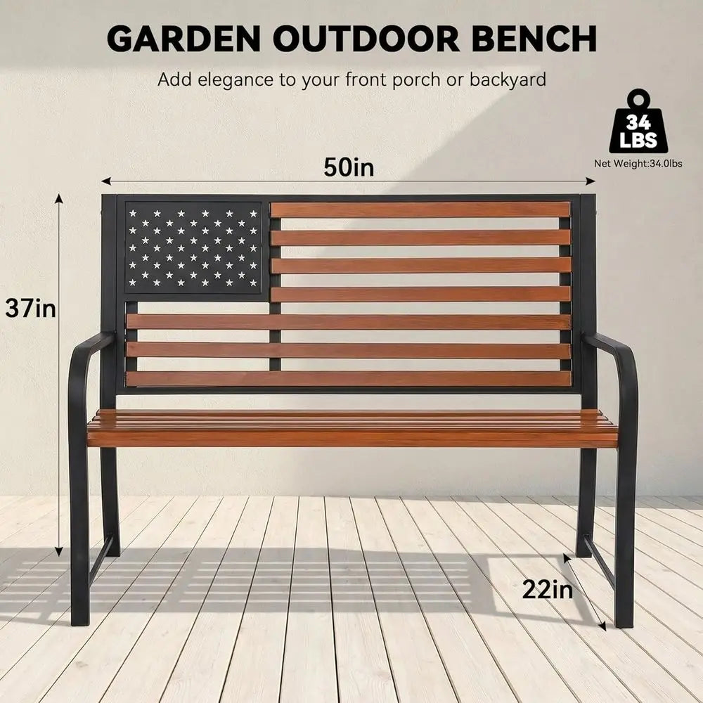 XMSJ Durable Outdoor Garden Bench Cast Iron Arch Legs