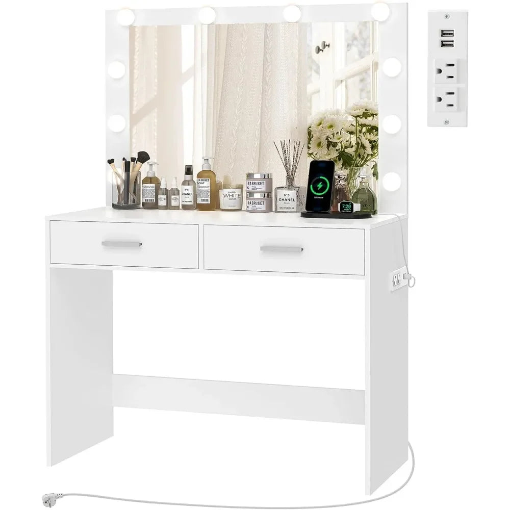 XMSJ Vanity Desk With Mirror And Lights