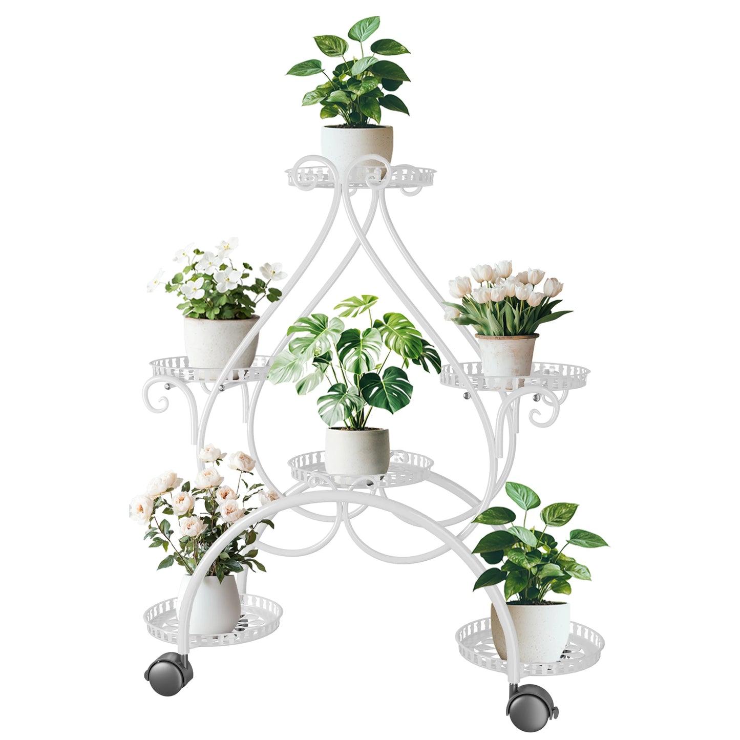 Wisfor 6 Tier Metal Flower Pot Display Stand Outdoor