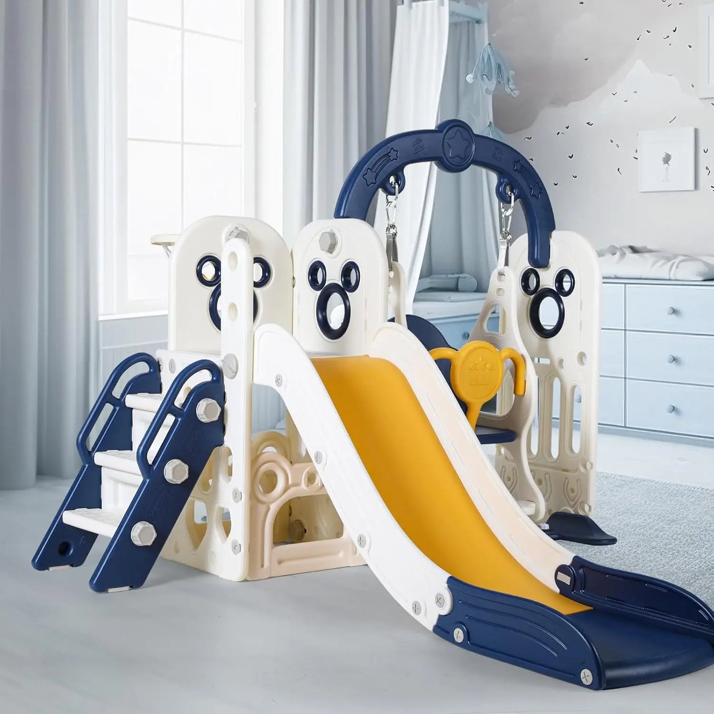 Kids Durable Playground Swing Slide Climber 6 in 1