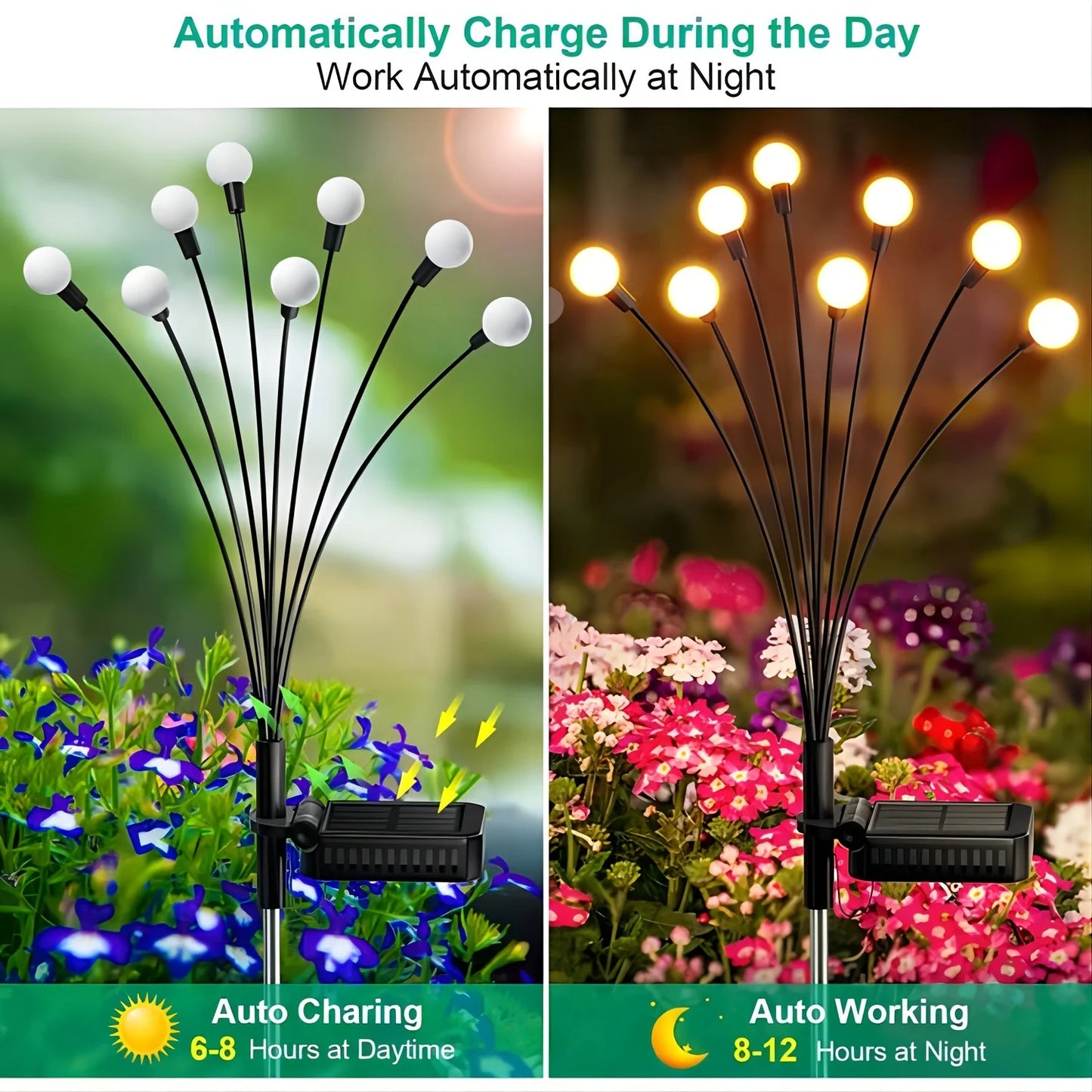 KPSTEK Swaying Solar Firefly Lights 32 LED For Pathway