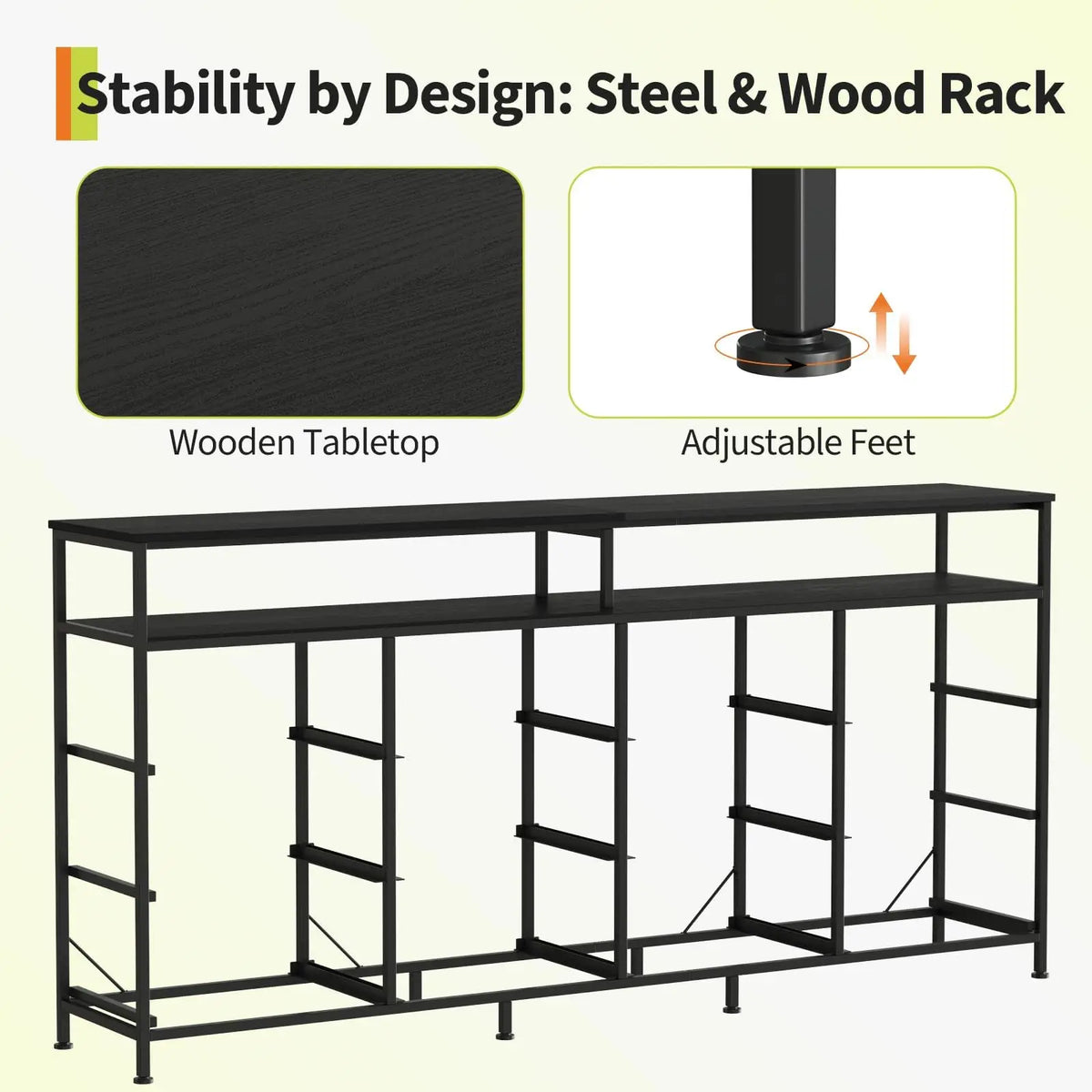 HiMISS Multidrawer Storage Console With Open Compartments Steel Frame