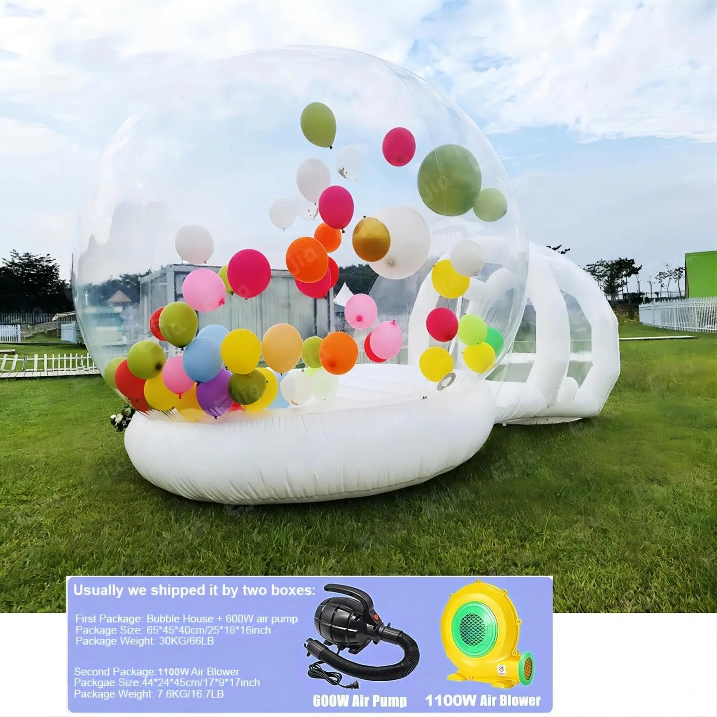 Ejia Inflatable Bubble House With Trampoline And Transparent Dome