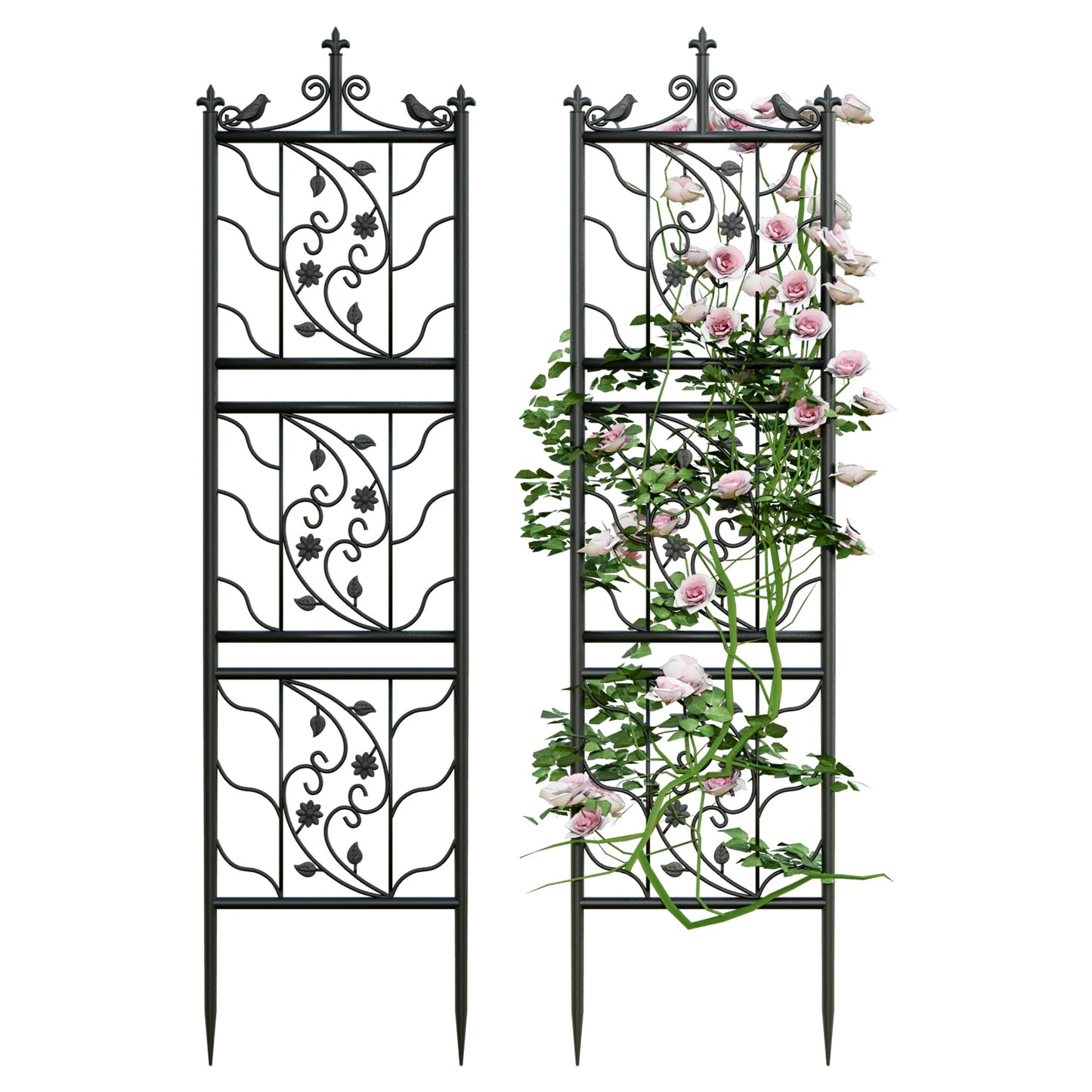Metal Garden Trellis Tall Climbing Fence for Vegetables Grapes and Flowers