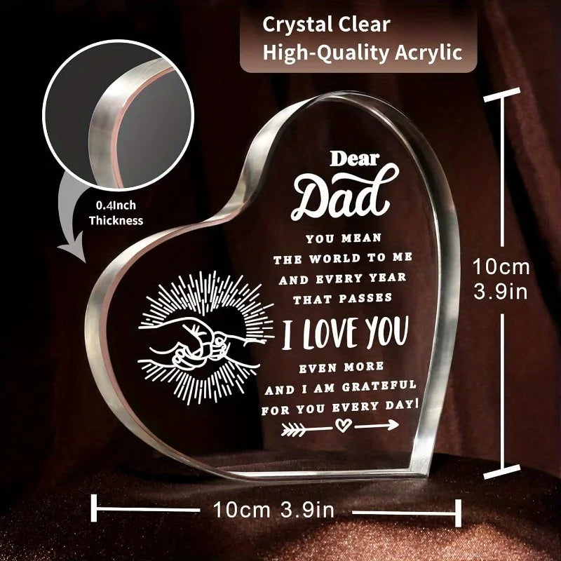 Engraved Dad Heart Sentimental Paperweight Gift For Every Occasion