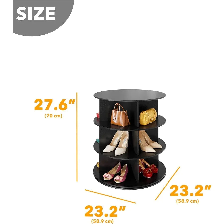 Hign-concerned 3 Tier Rotating Shoe Rack Tower Display