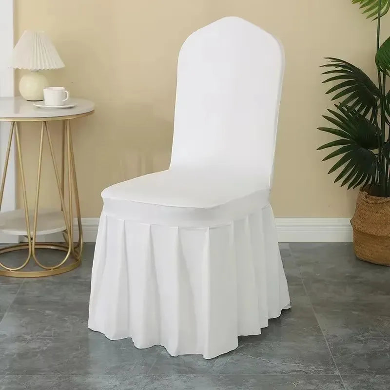 Pleated Spandex Chair Cover For Hotel Banquet And Wedding Events