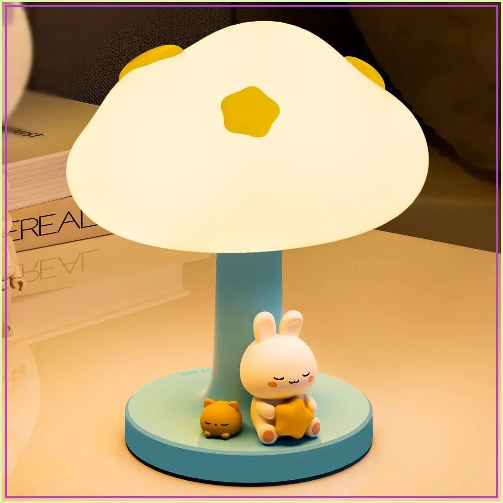 Cloud And Bunny Rechargeable Night Light Tap Control Silicone
