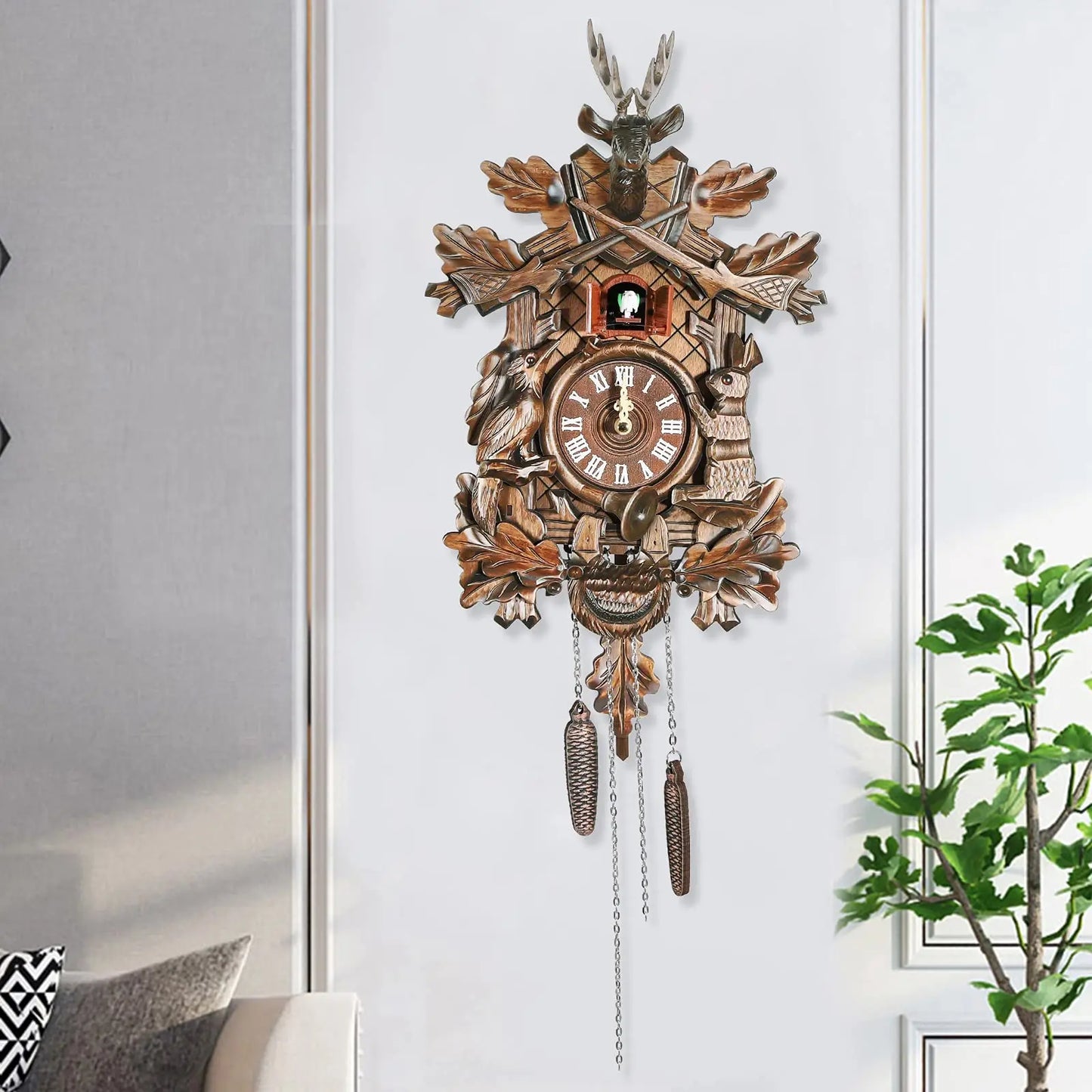 Cuckoo Wall Clock Black Forest Style For Living Room