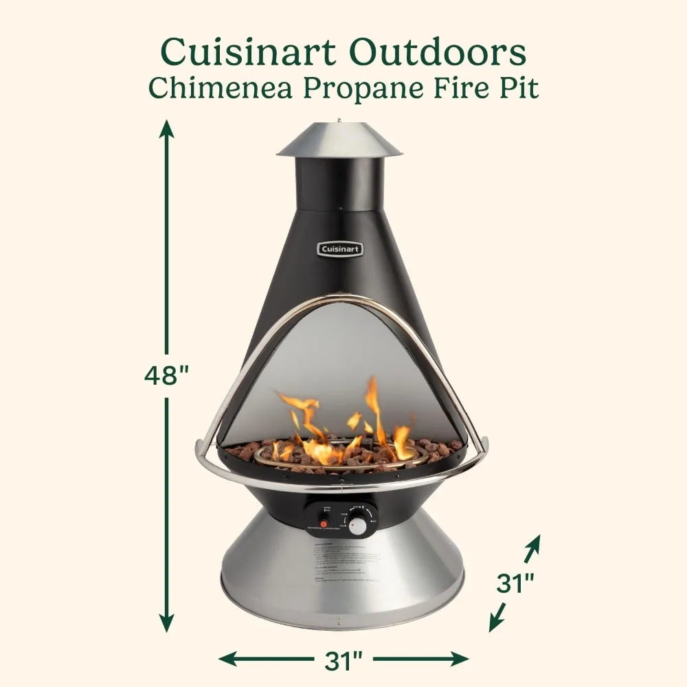 Cuisinart Propane Chiminea Fire Pit 40,000 BTU Outdoor Heater