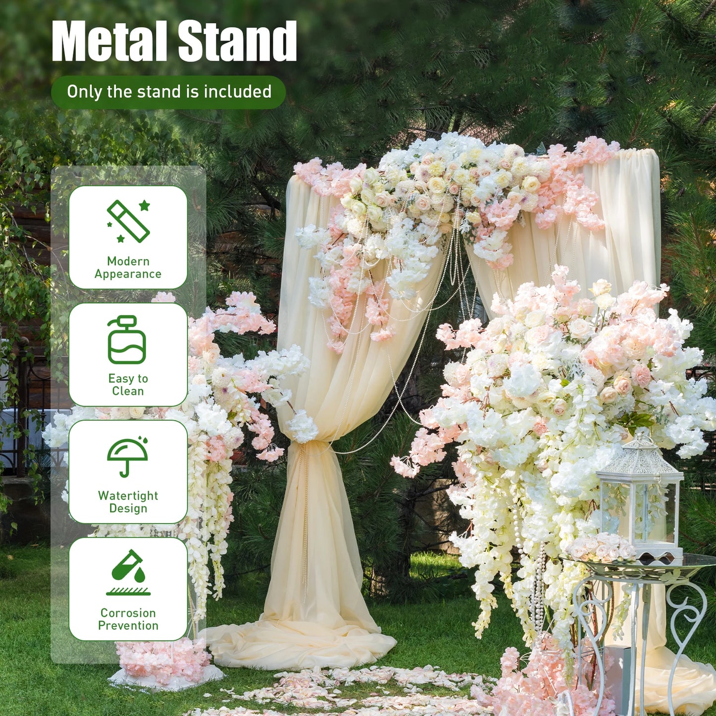NONECN Iron Wedding Arch Stand Backdrop Frame Kit Premium