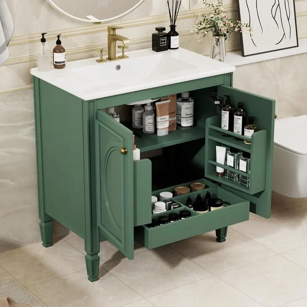 Vintage Style Bathroom Vanity With Undermount Ceramic Sink