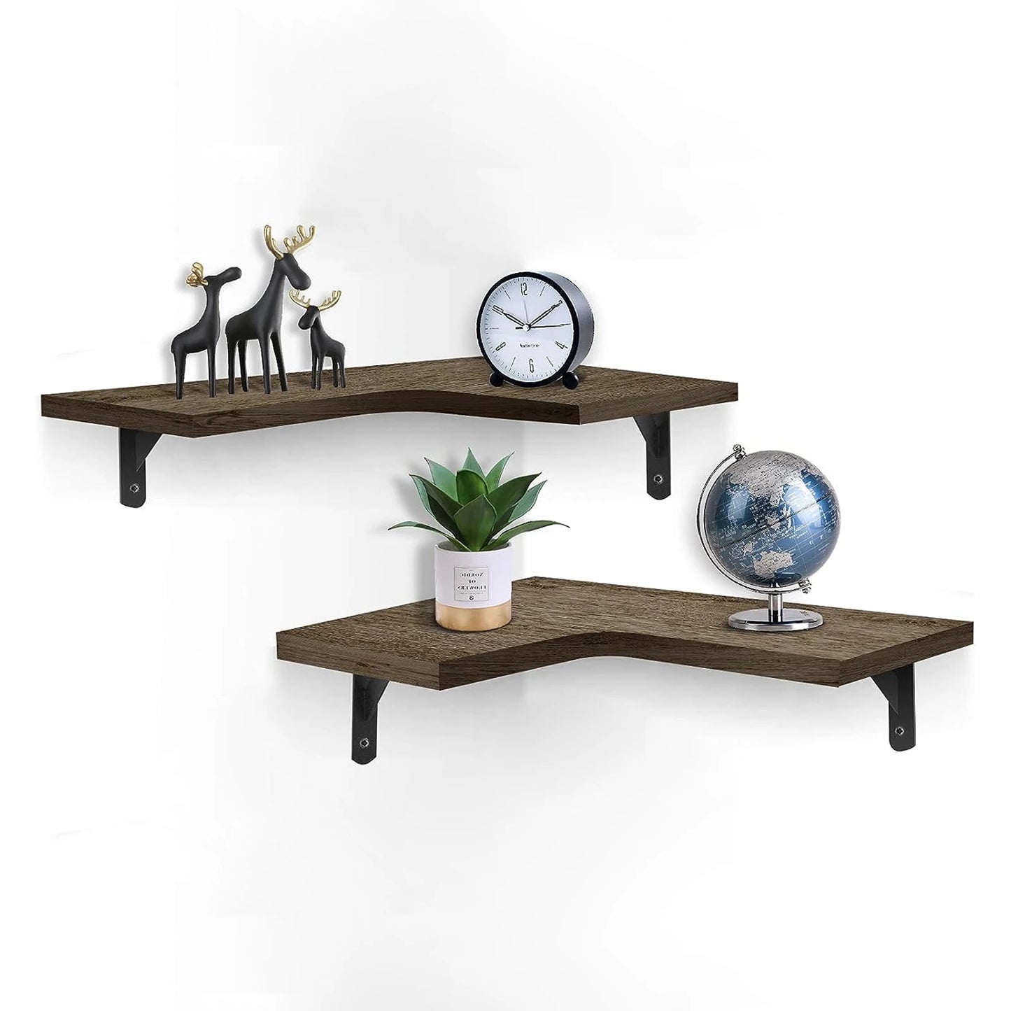 Corner Floating Shelves Wall Mounted Rustic Wood Storage