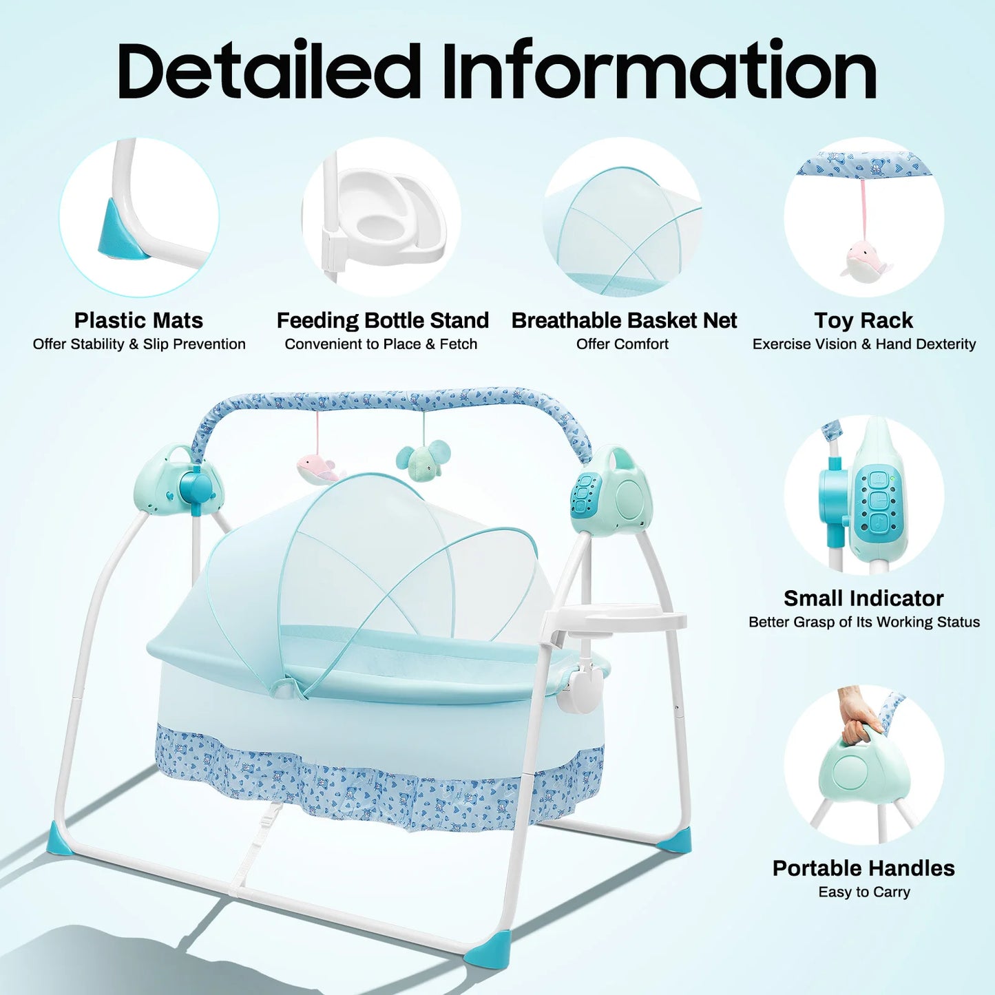 Devine In And Out Electric Baby Cradle Rocker Deluxe