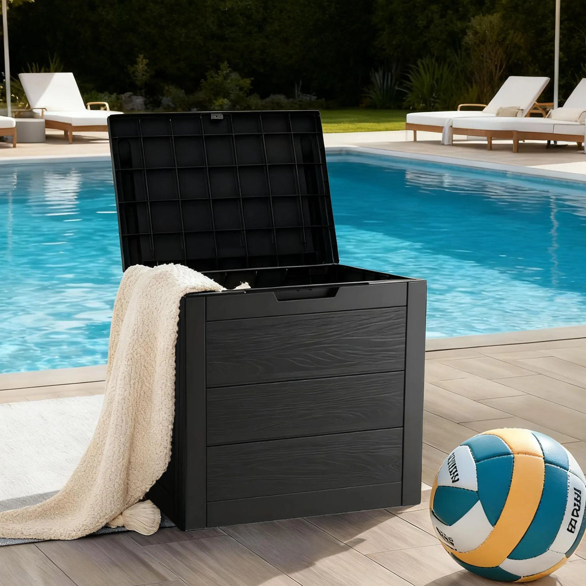Heavy Duty Outdoor Deck Storage Box With Secure Latch