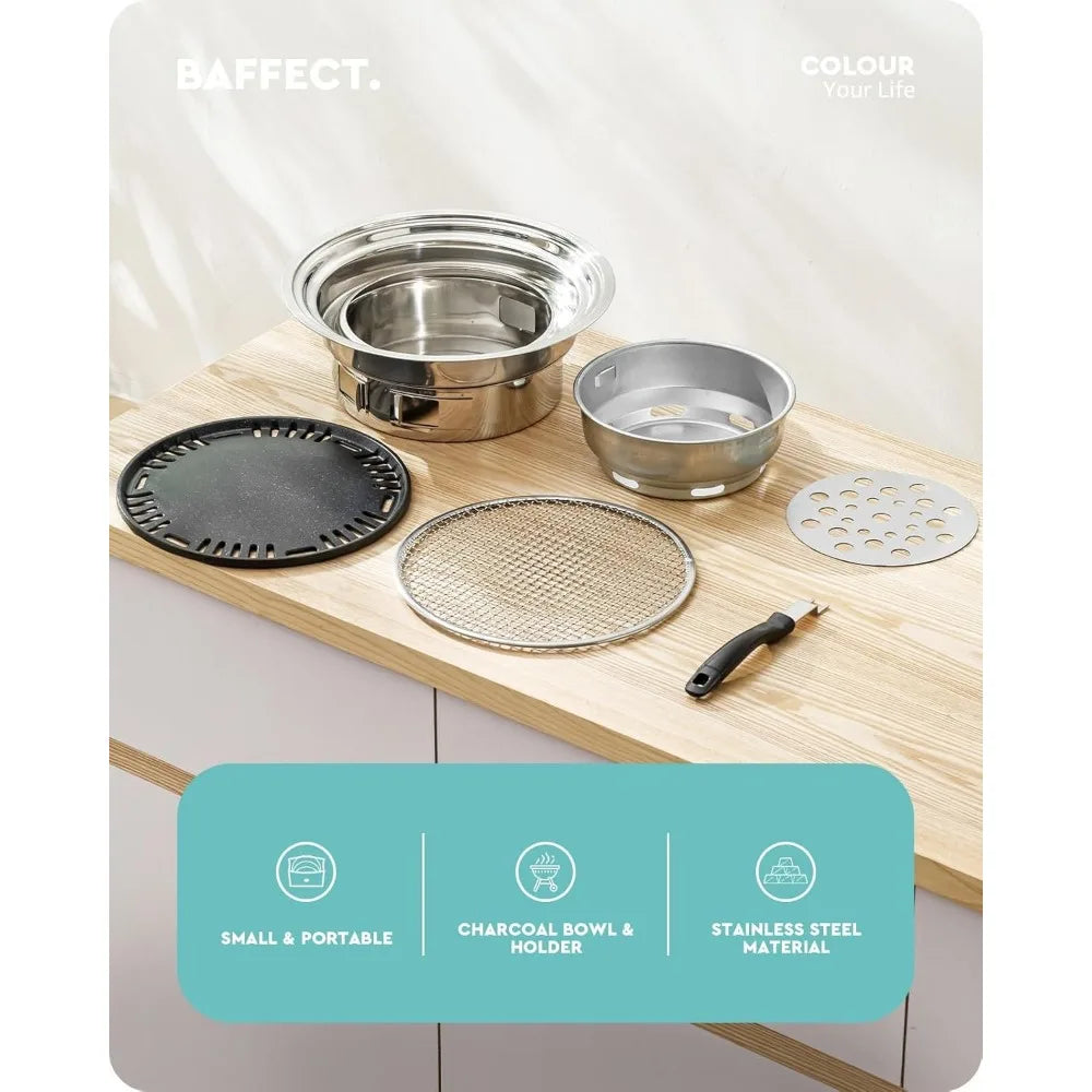 NBVCX Portable Korean BBQ Grill Charcoal Stove Outdoor Use
