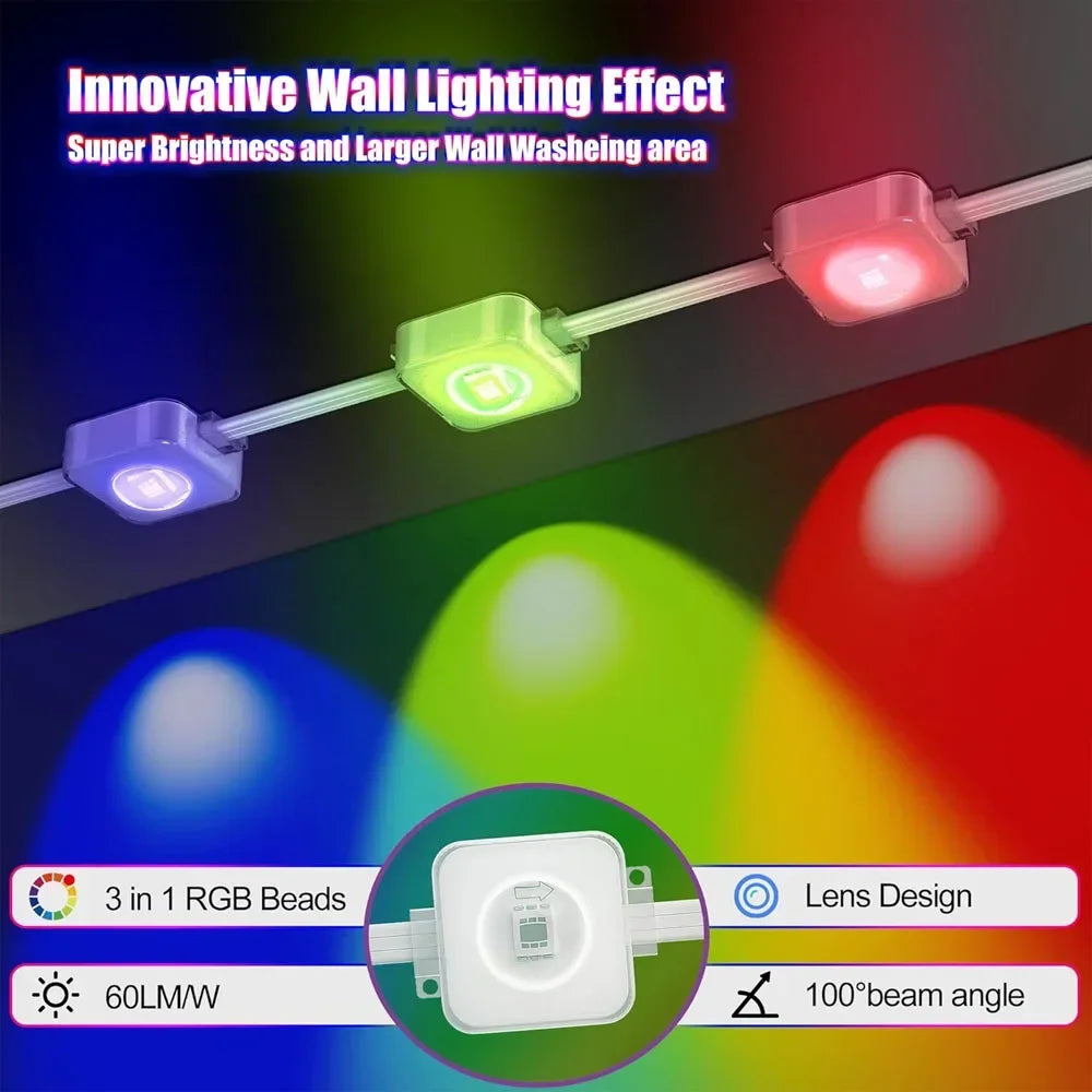 MIMIRGB SmartRGBIC ExteriorGutterEaves LightingSystem OutdoorLEDString WaterproofIP67