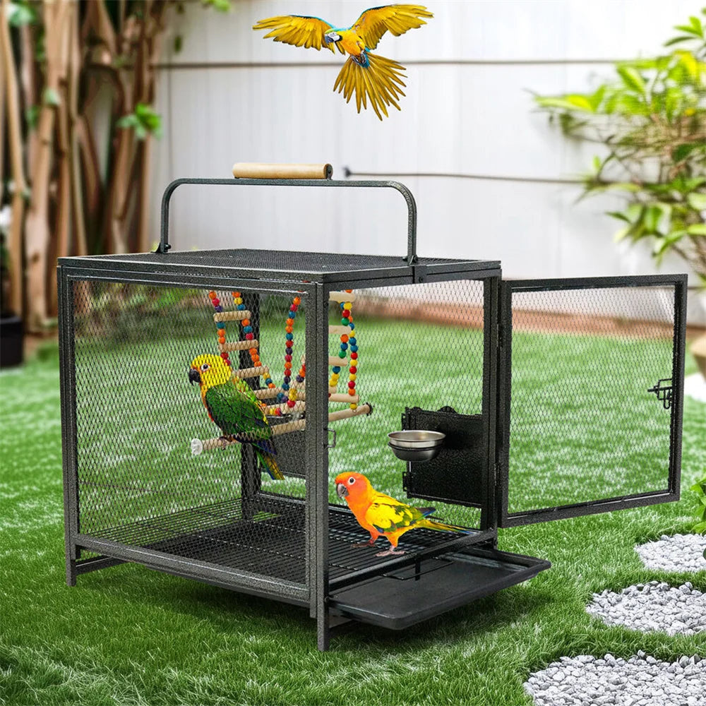 Guangdong Heavy Duty Wrought Iron Travel Bird Cage Carrier