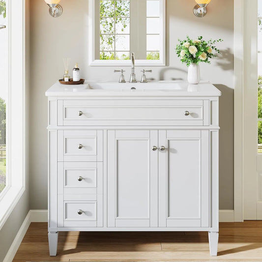 Bathroom Vanity With Sink Four Drawers And Cabinet