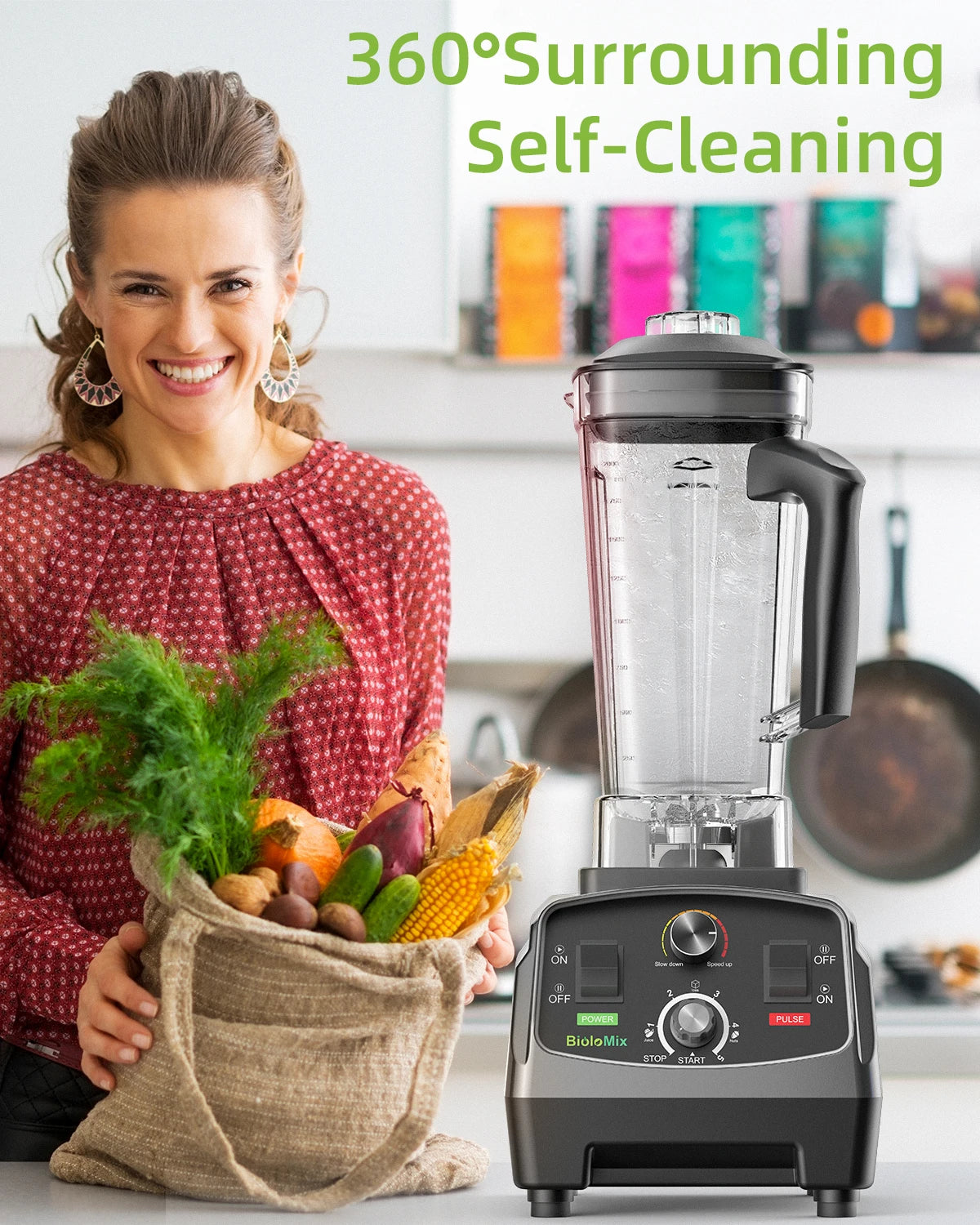 BioloMix Heavy Duty Blender Mixer Juicer Food Processor