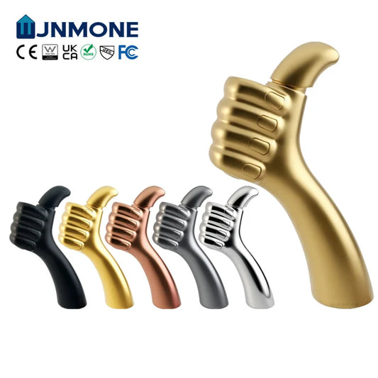 WJNMONE Modern Single Hole Deck Mounted Brass Bathroom Sink Faucet