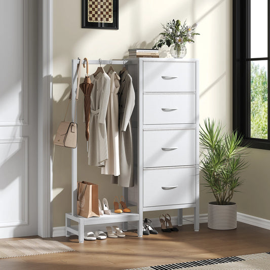 MCQ Fabric Storage Cabinet With Drawers And Hanging Rack