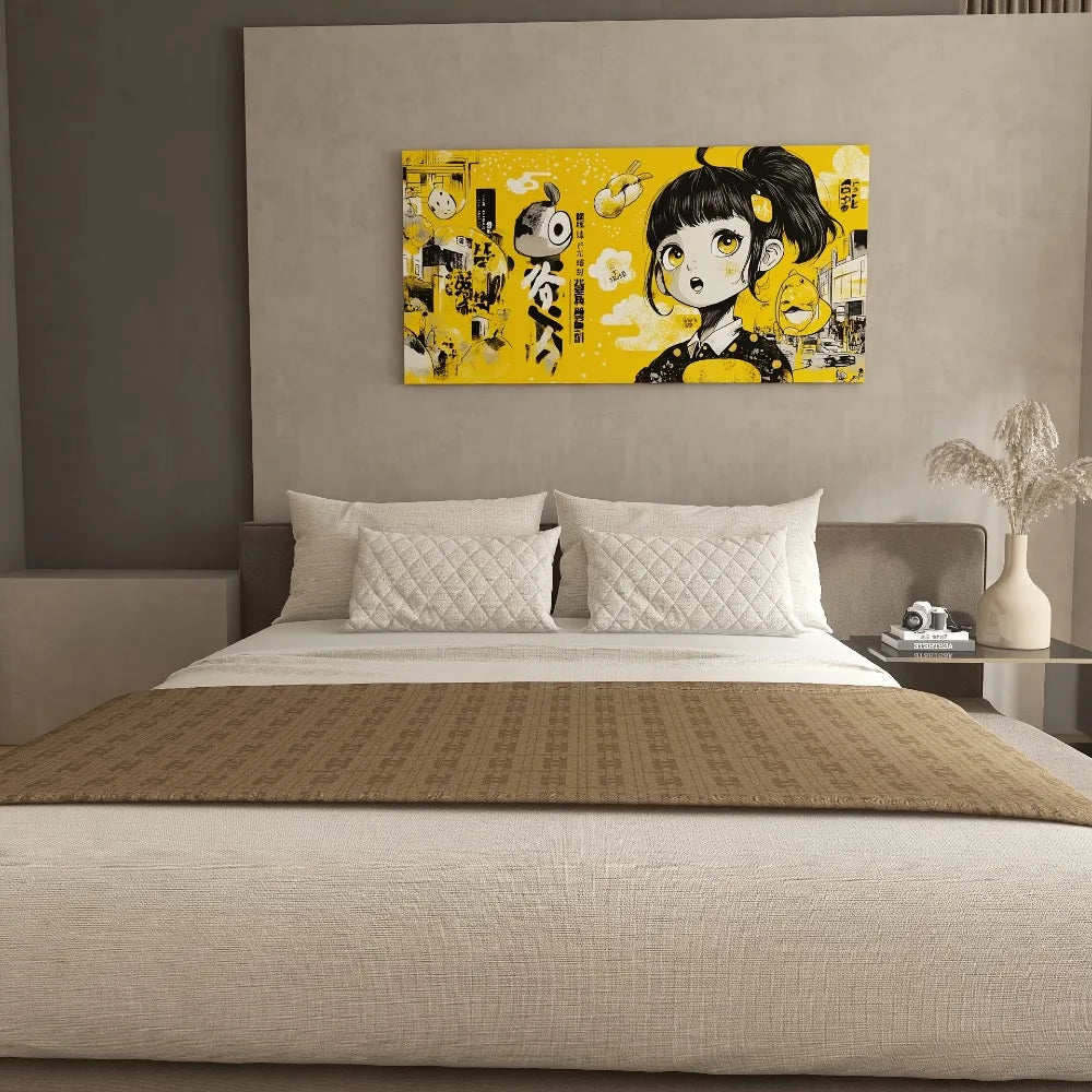 Girls Time Decorative Painting with Pine Solid Wood Frame for Bedroom Decor