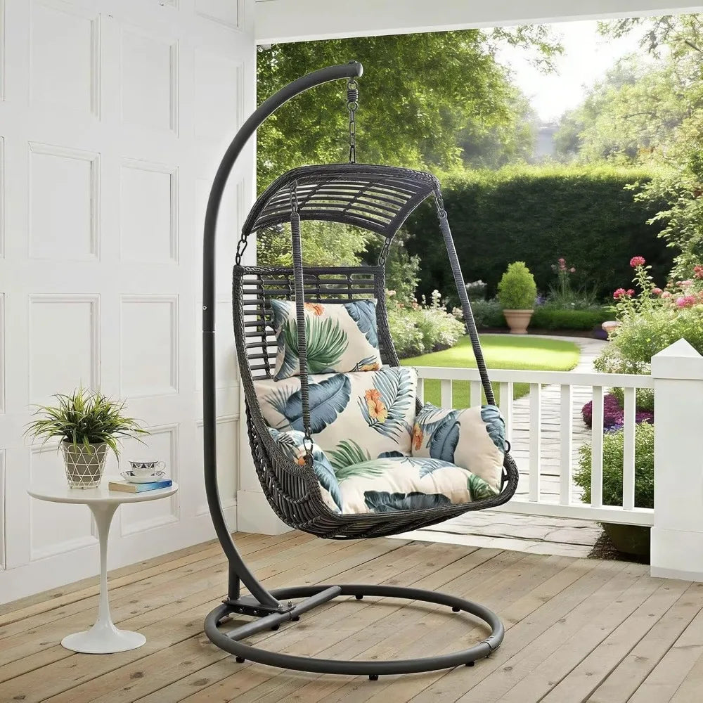 Floral Egg Chair Cushion For Indoor Outdoor Hanging Hammock