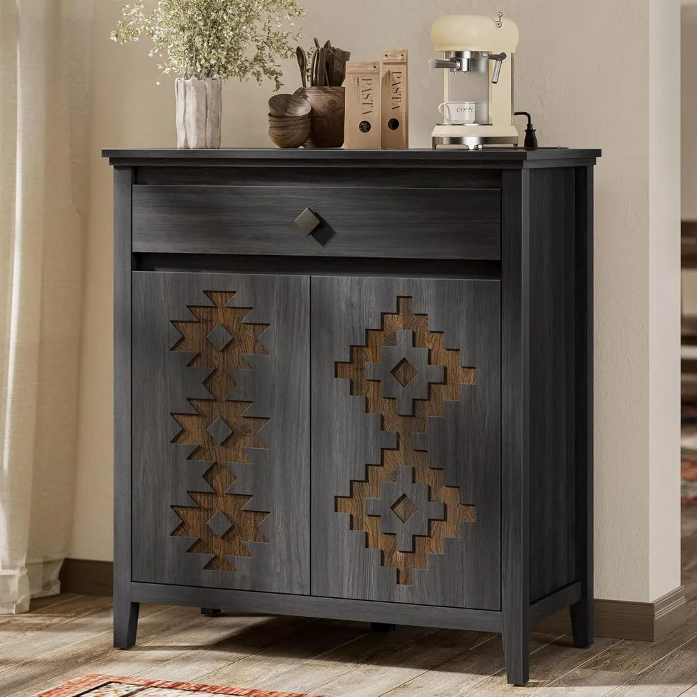 LuxeMerge Sideboard Buffet Cabinet With Power Outlet