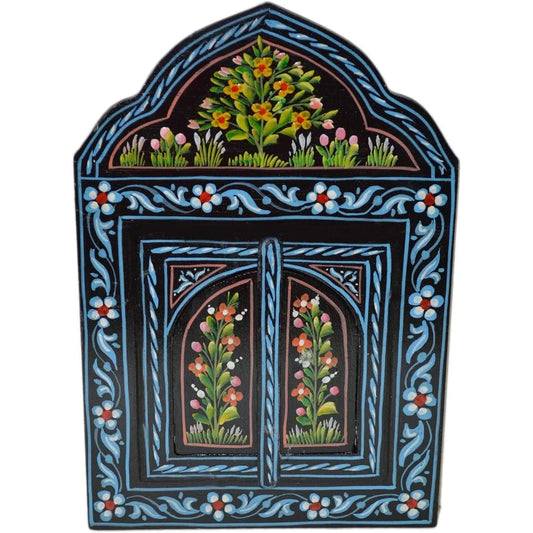Handcrafted Moroccan Style Painted Door Wall Mirror Decor