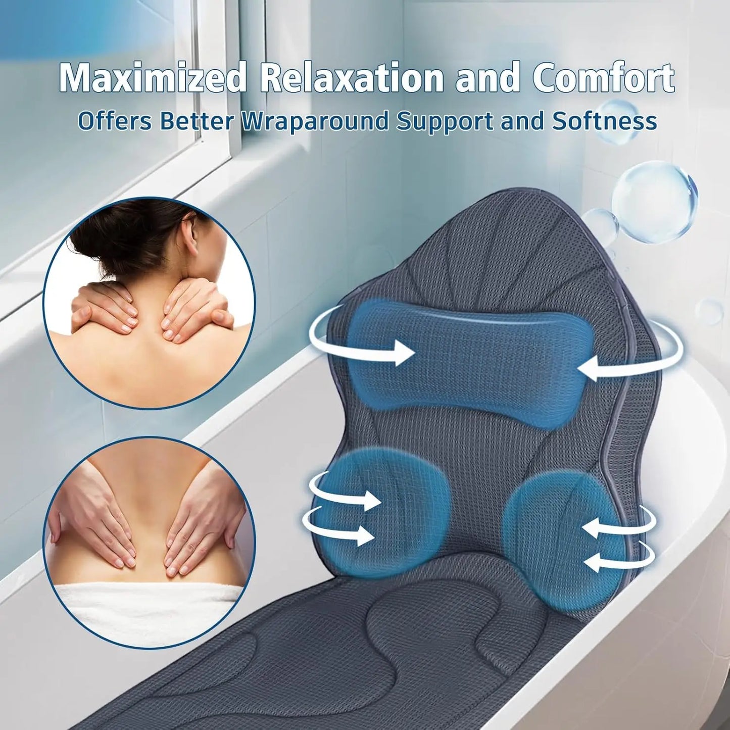 Extra Thick Bath Pillow With Head And Neck Support