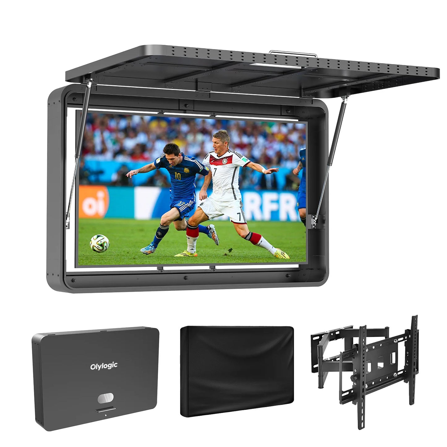 Outdoor TV Enclosure IP65 Weatherproof With Full Motion Bracket