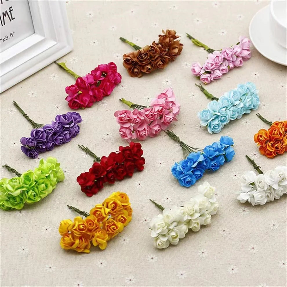 Artificial Paper Rose Bouquet For Scrapbooking And Wedding Decor
