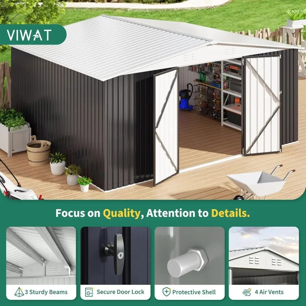 Outdoor Weatherproof ShedStructure With Lockable Doors IndustrialGrade Construction