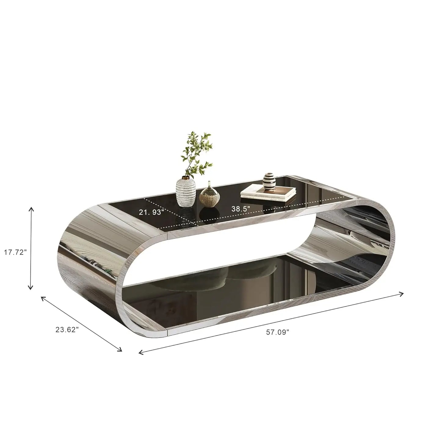 Glass Top Coffee Table With Stainless Steel Base Modern