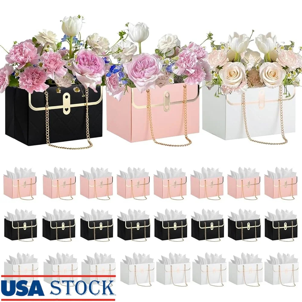 Fujian Paper Flower Gift Boxes With Metal Chain