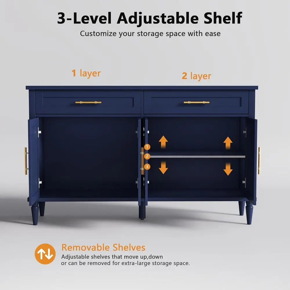 Sideboard Buffet Cabinet With Storage and Adjustable Shelves