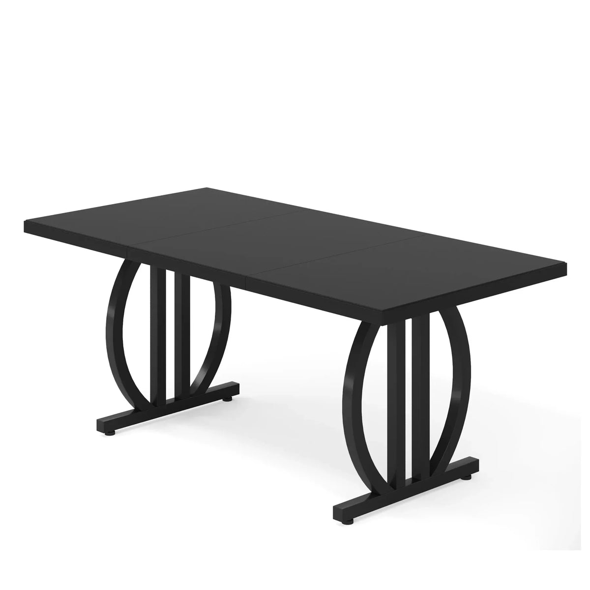 Tribesigns Modern Wooden Dining Table With Heavy Metal Frame