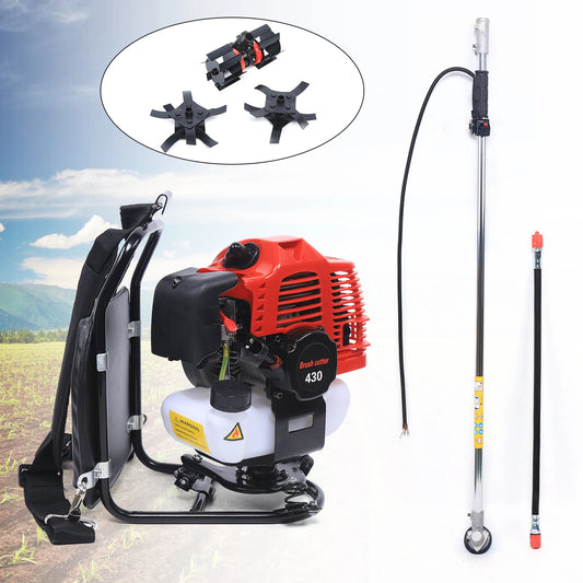 43CC 2 Stroke Backpack Tiller Cultivator Efficient Lawn Mower Grass Trimmer