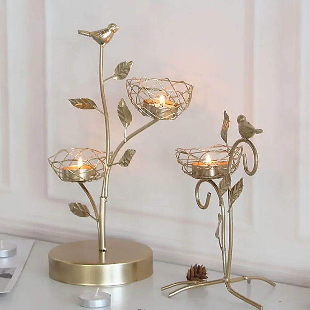 Wrought Iron Bird Candle Holders Centerpiece Wedding Decor