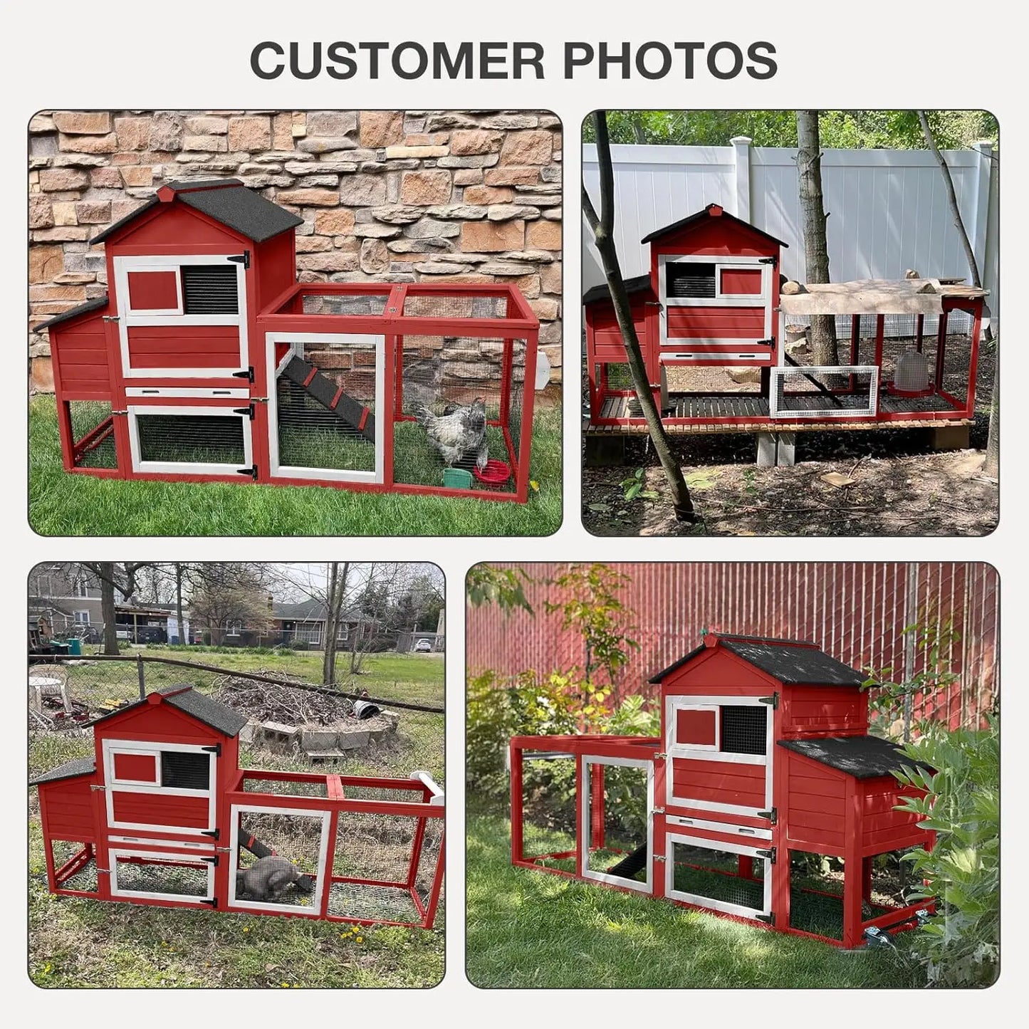 XMSJ Outdoor Chicken Coop With Wheels And Nesting Box